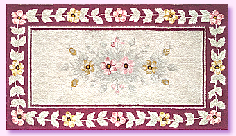 Cheticamp Floral hooked rug
